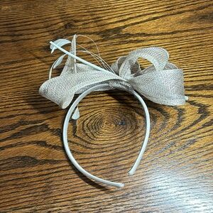 Silver gray fascinator headband